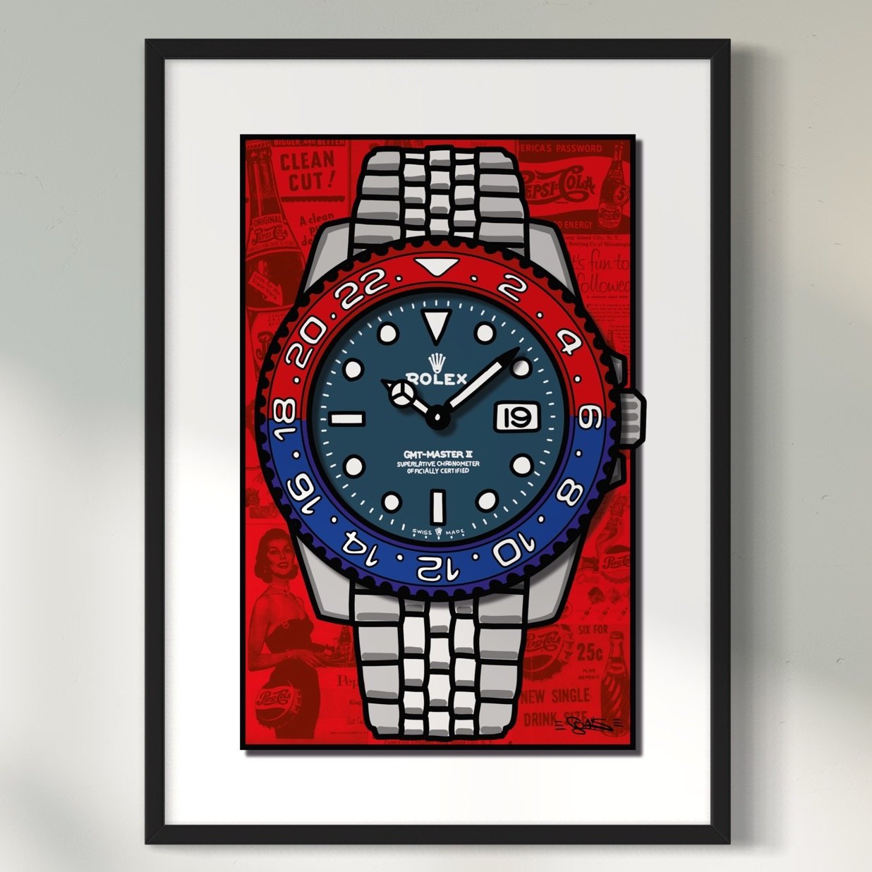 Quadro Pepsi Rolex (Opera d'arte 3D)