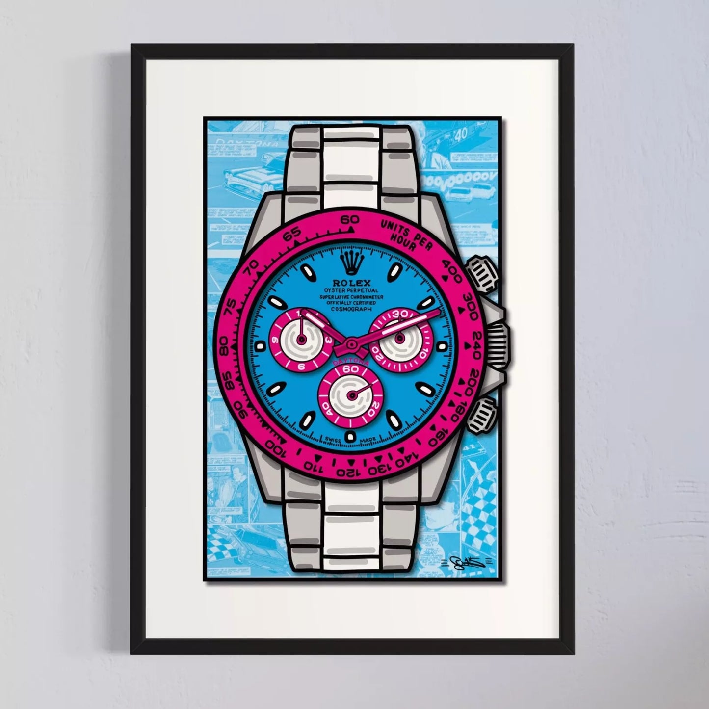 Quadro Pink Daytona (Opera d'arte 3D)