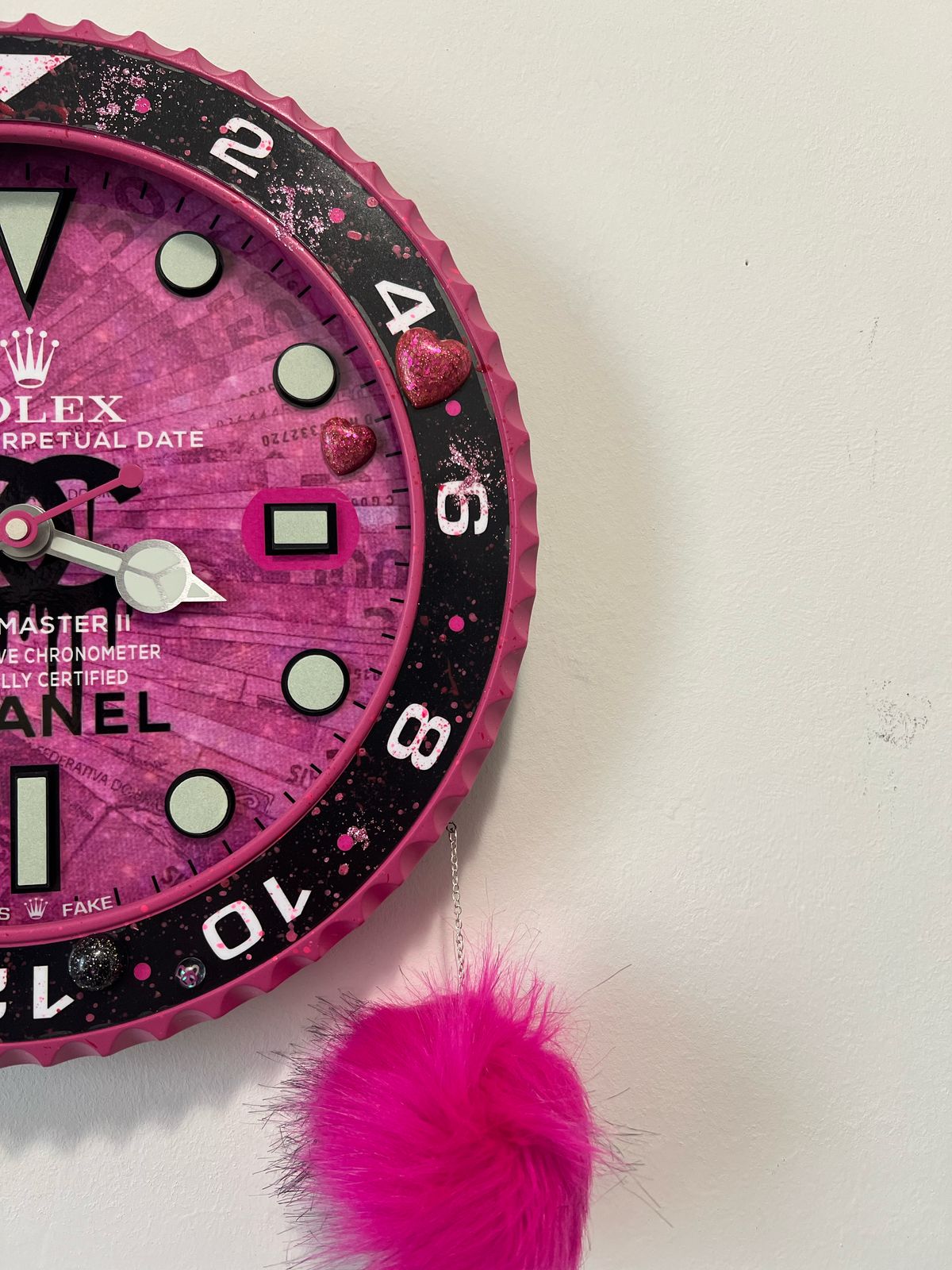 Orologio Gmt Pink Plush Custom da muro